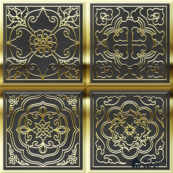 Metallic Wall Tile TL 07235 Regal Noir 1 ft x 1 ft Ceramic Matte Finish - 9 mm  | 2 mm Spacer is Mandatory | Suitable For Bathroom, Kitchen, Dining Area | Please Expect a Slight Variation of Pattern (Sample)